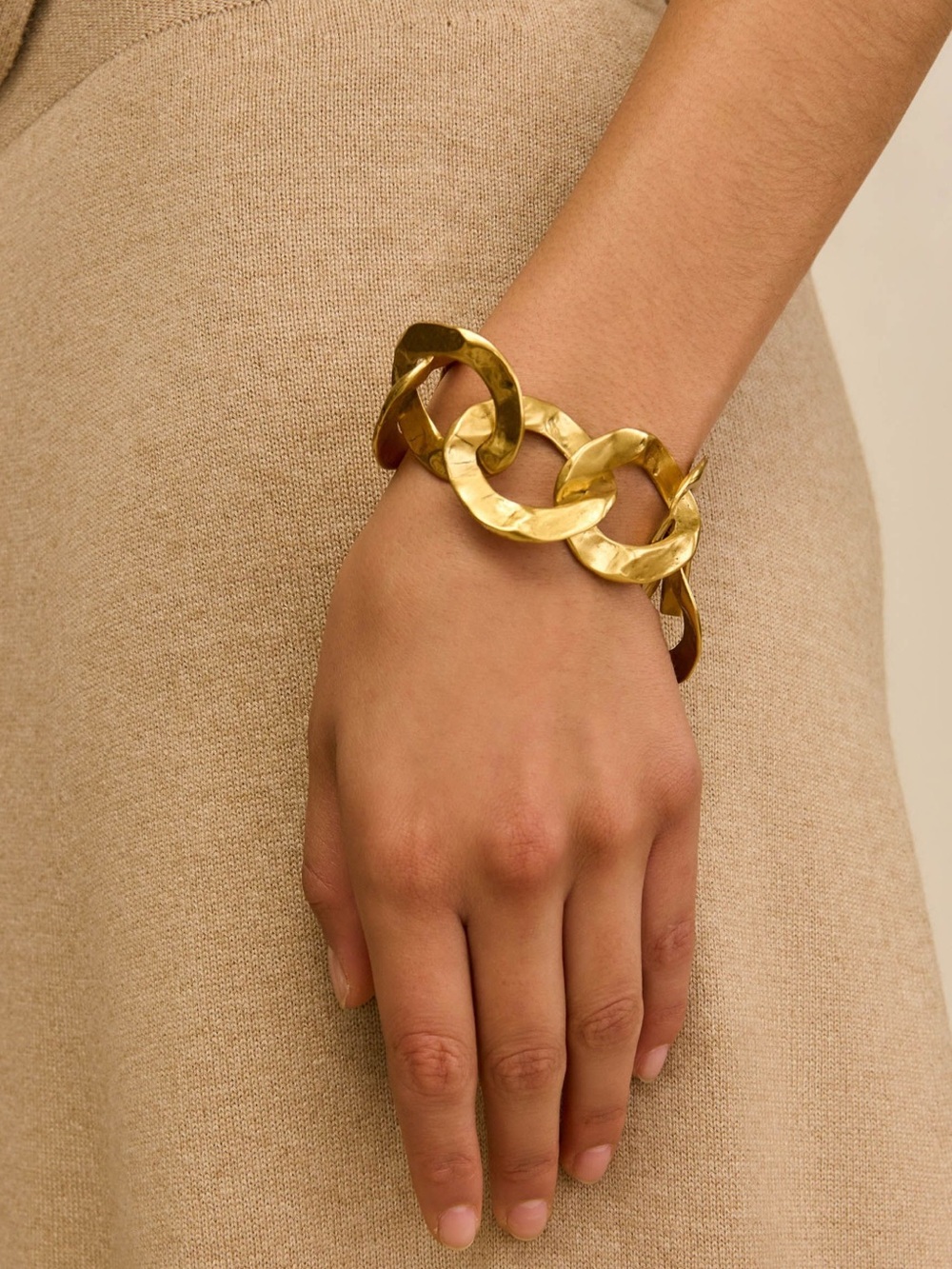 cult gaia Hammered Gold Link Bracelet